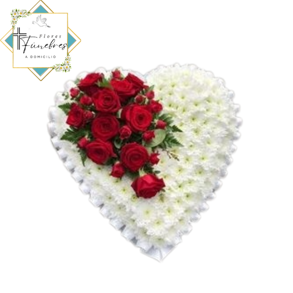 CORONA CORAZON 50 CM CON MAULE Y TOPIARIO EN ROSAS